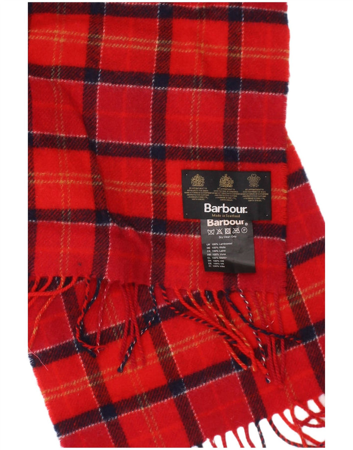 Barbour muški pravokutni šal jedne veličine od crvene karirane janjeće vune, klasičan