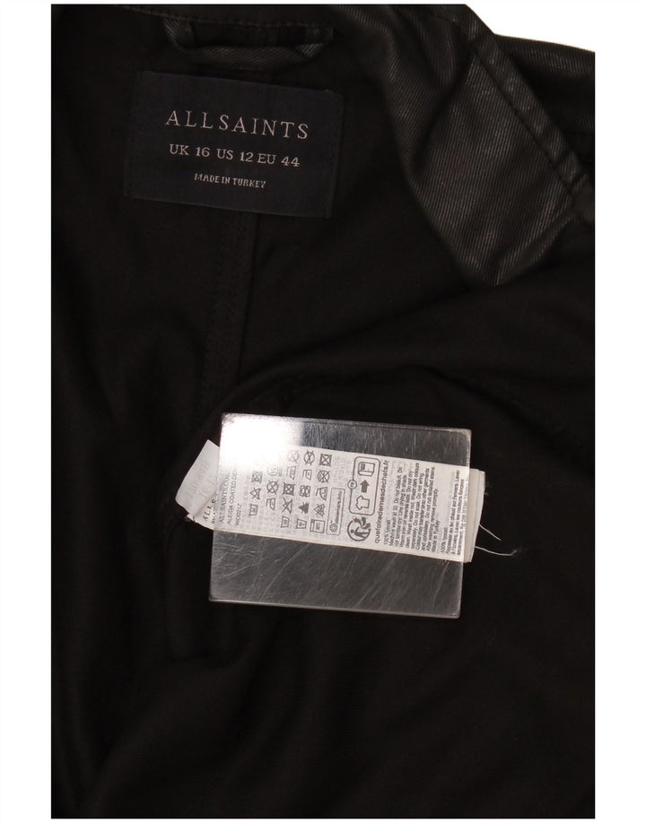 Ženska otvorena jakna All Saints UK 16 Veliki crni liocel