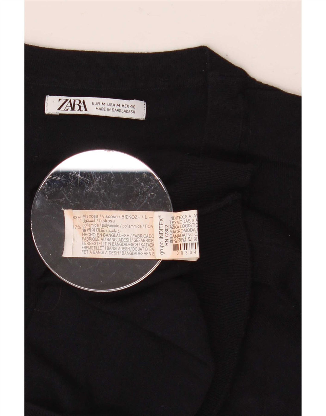 Zara muška majica kratkih rukava srednje tamnoplava viskoza