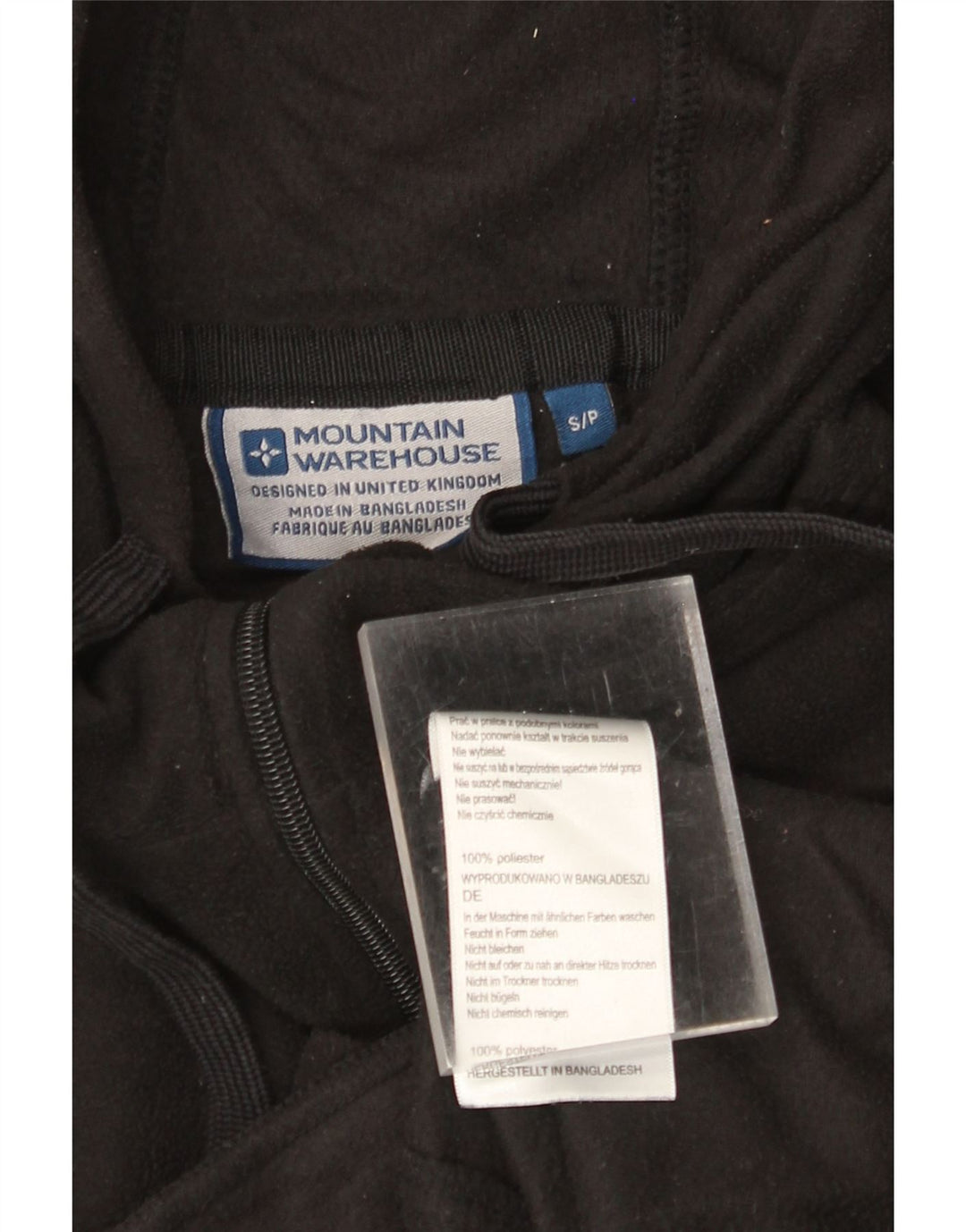 MOUNTAIN WAREHOUSE muška flis jakna s kapuljačom UK 36 mala crna poliester