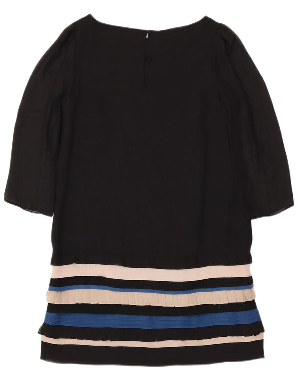 MONSOON ženska plašt haljina 3/4 rukava UK 12 srednje crna na pruge