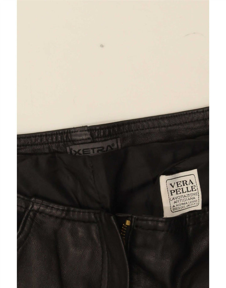 XETRA Ženske Bootcut kožne hlače IT 42 Srednje W28 L32 Crne