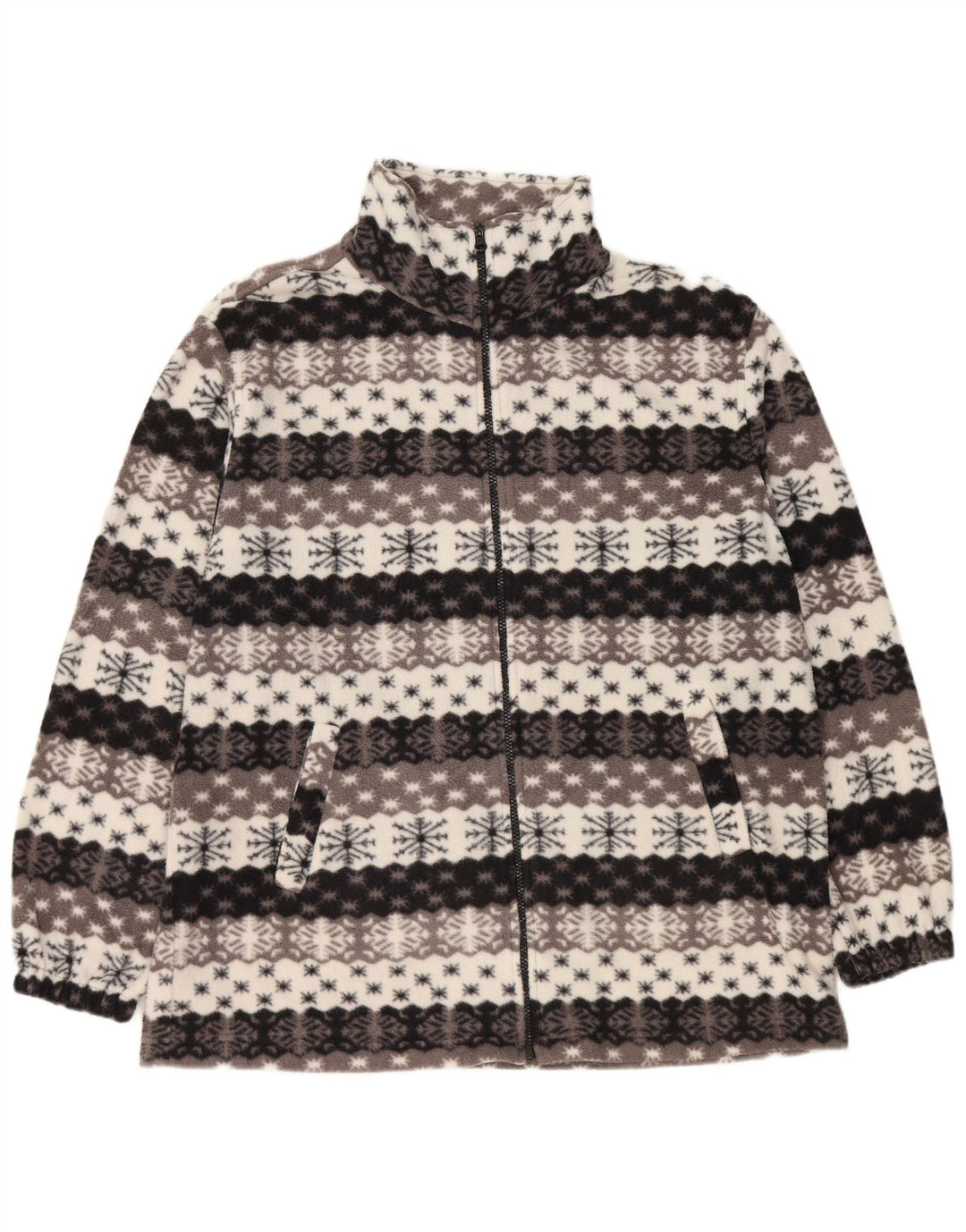 VINTAGE Muška jakna od flisa UK 44 2XL Siva Fair Isle