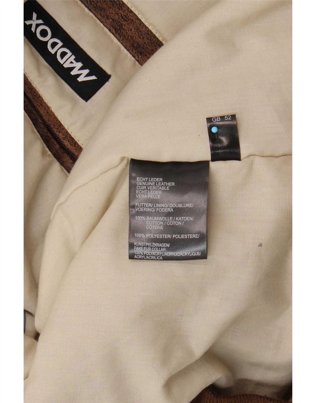 Maddox muška kožna jakna UK 52 6XL smeđa koža