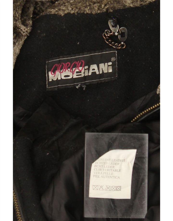 GIORGIO MOBIANI Muška antilop jakna s kapuljačom UK 44 2XL crna koža
