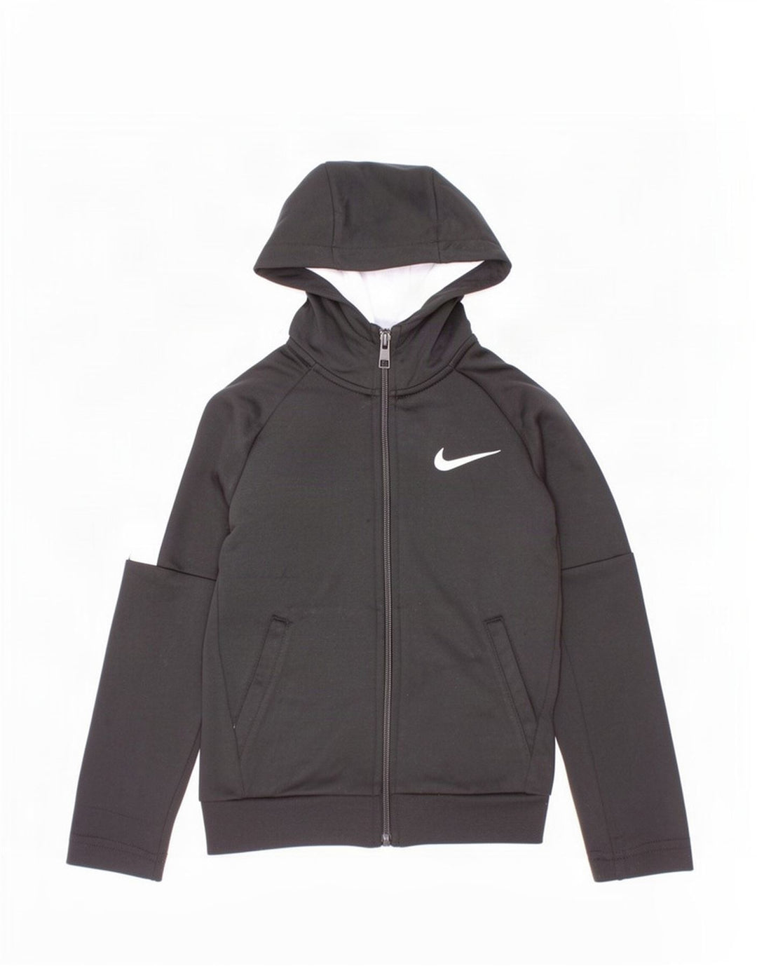 Nike dječački pulover s kapuljačom s patentnim zatvaračem 4-5 godina mali crni poliester u boji