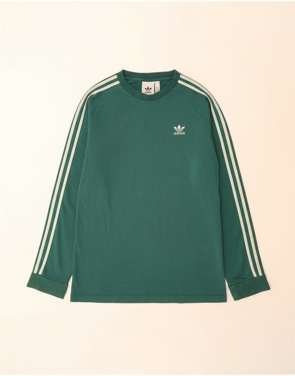 Adidas muška majica dugih rukava srednje zelene pamučne boje