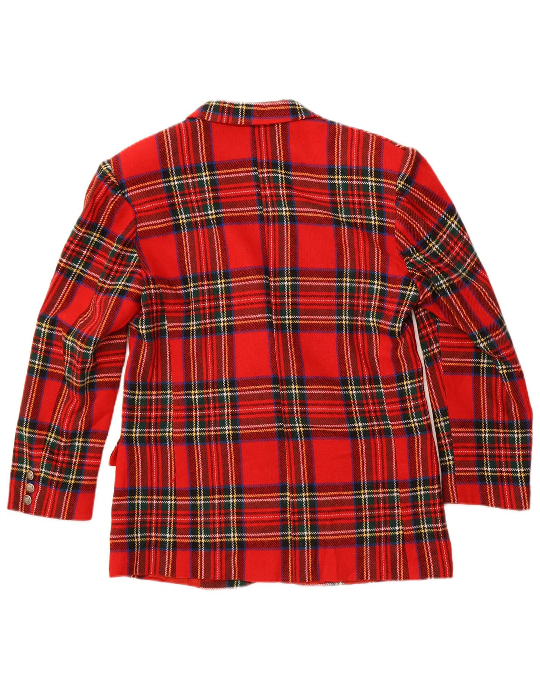 Vintage ženski sako sa 2 gumba IT 44 srednje crvene karirane vune