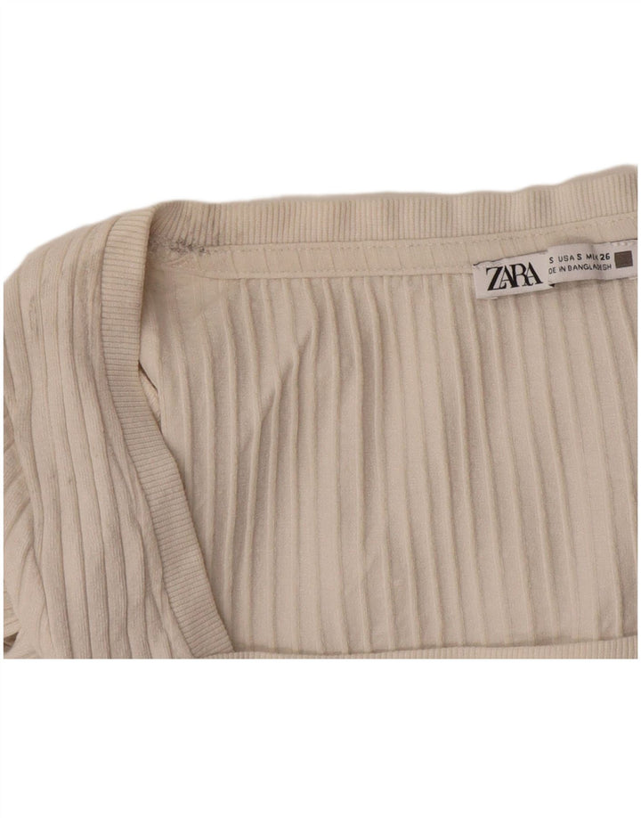 Zara ženski kratki rukav dugih rukava UK 10 Small Beige