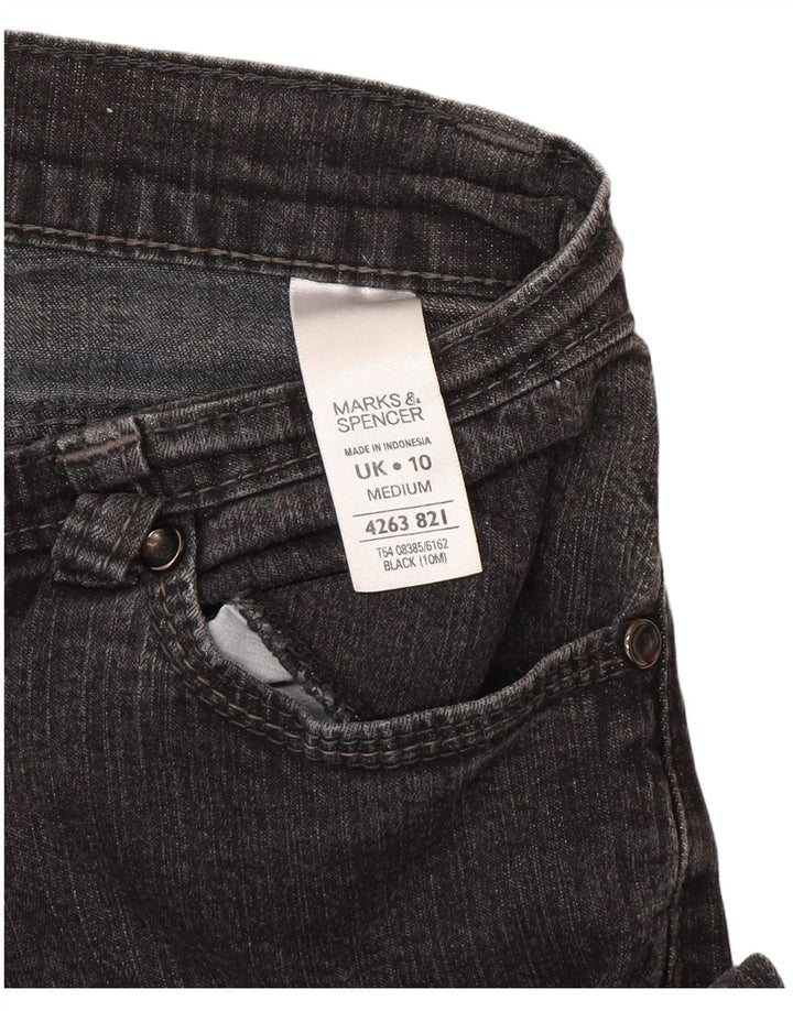 Marks & Spencer ženske traperice Bootcut UK 10 male W27 L29 crni pamuk