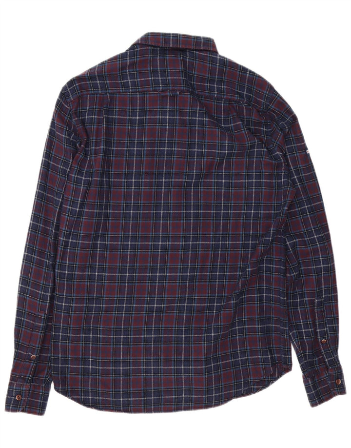 Superdry muška flanelska košulja standardnog kroja Srednje mornarsko plava karirana pamuk
