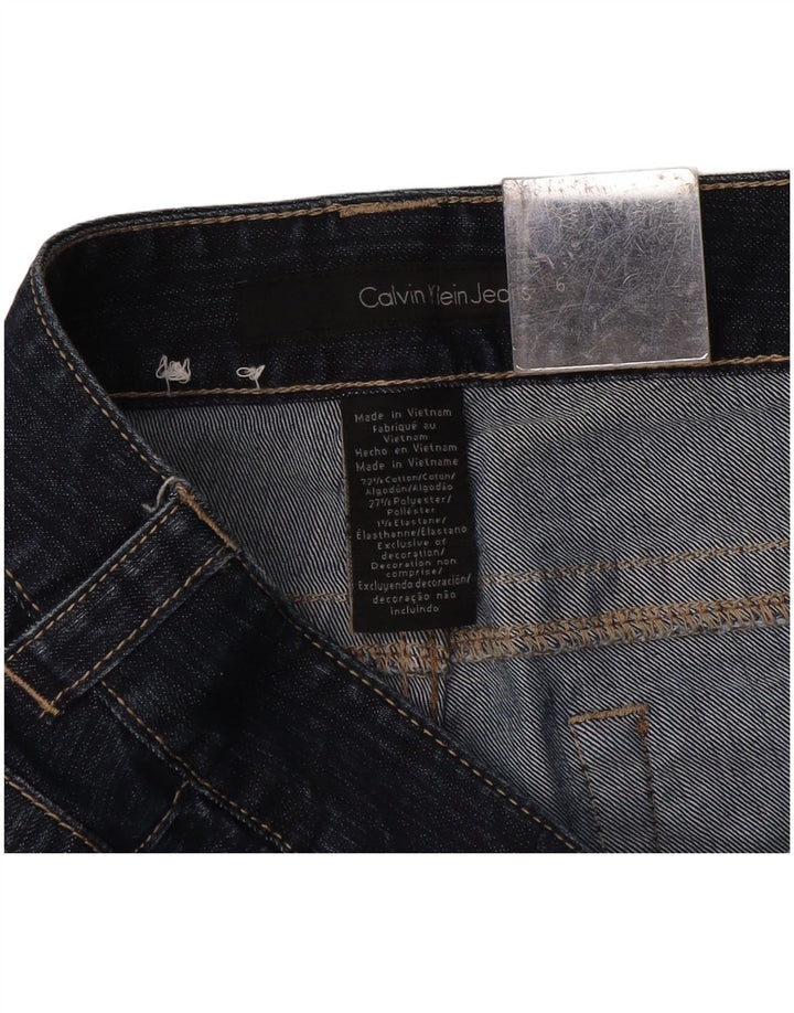Calvin Klein ženske lepršave traperice US 6 srednje W30 L32 tamnoplavi pamuk