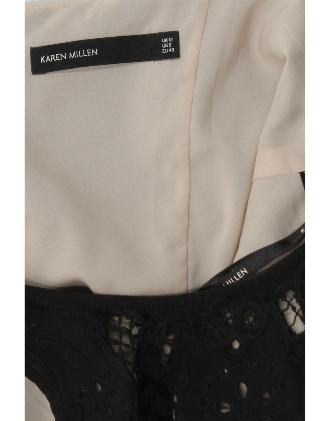 KAREN MILLEN Ženska haljina bez rukava uz kroj UK 12 Srednje crni poliester