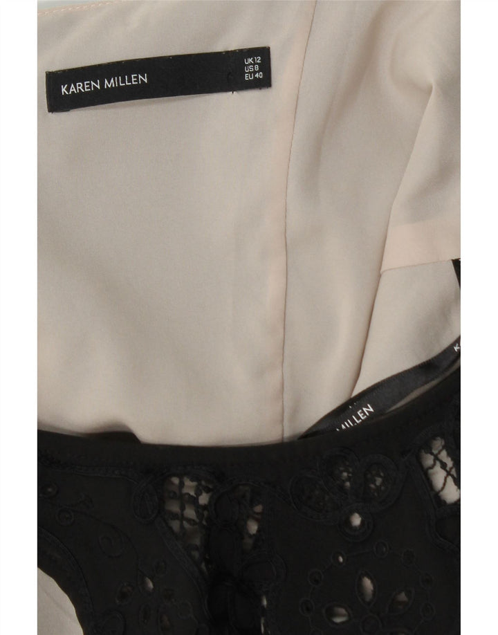 KAREN MILLEN Ženska haljina bez rukava uz kroj UK 12 Srednje crni poliester