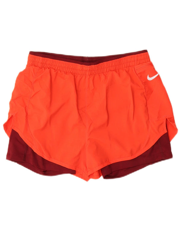 Nike ženske kratke sportske hlače Dri Fit UK 12 Medium Orange Colourblock Poliester