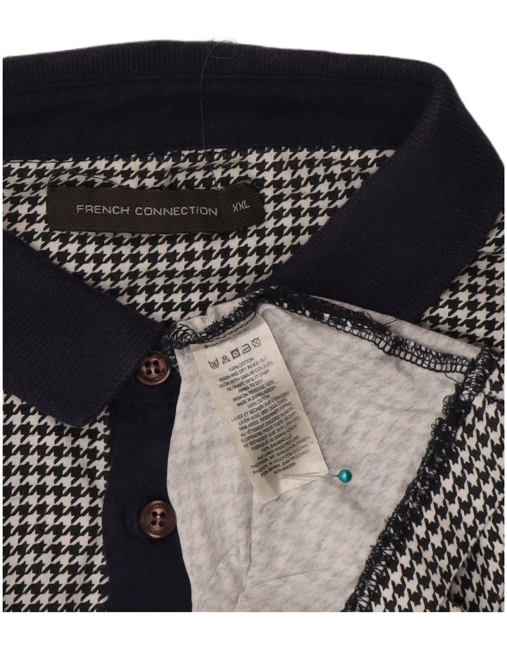 French Connection muška polo majica 2XL crni pamuk u obliku ptičje zube
