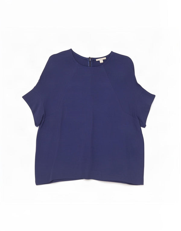 Cos Womens Blouse Top EU 40 Medium Navy Blue Viscose