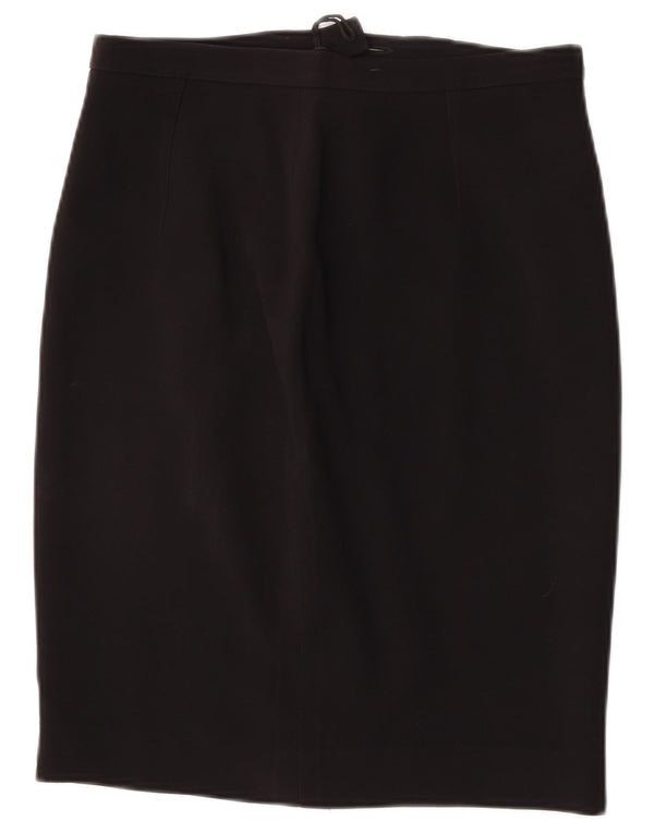 Moschino Womens Couture Pencil Skirt UK 14 Large W30  Black Acetate