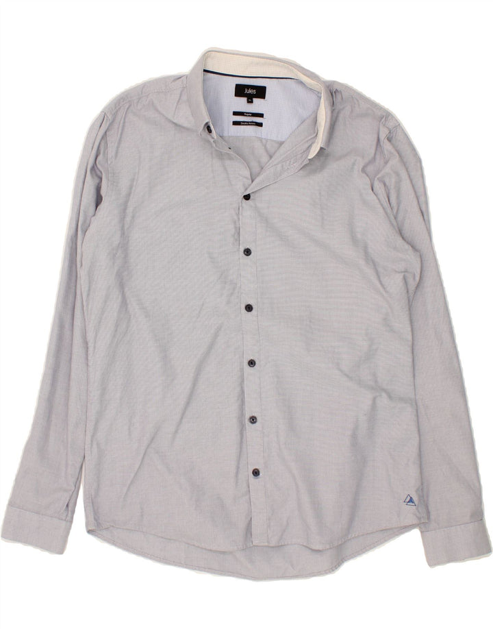 JULES Mens Regular Fit Shirt XL Blue Pinstripe Cotton Vintage Jules and Second-Hand Jules from Messina Hembry 