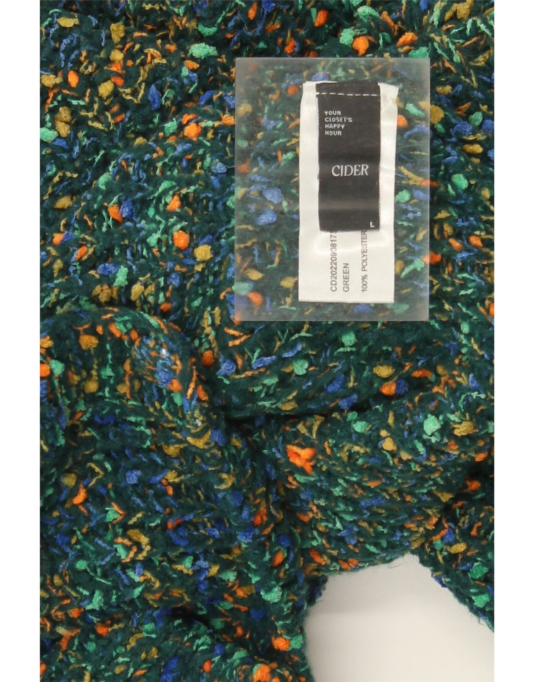 Ženski kratki kardigan pulover od jabukovače UK 16 od poliestera s velikim zelenim pjegama