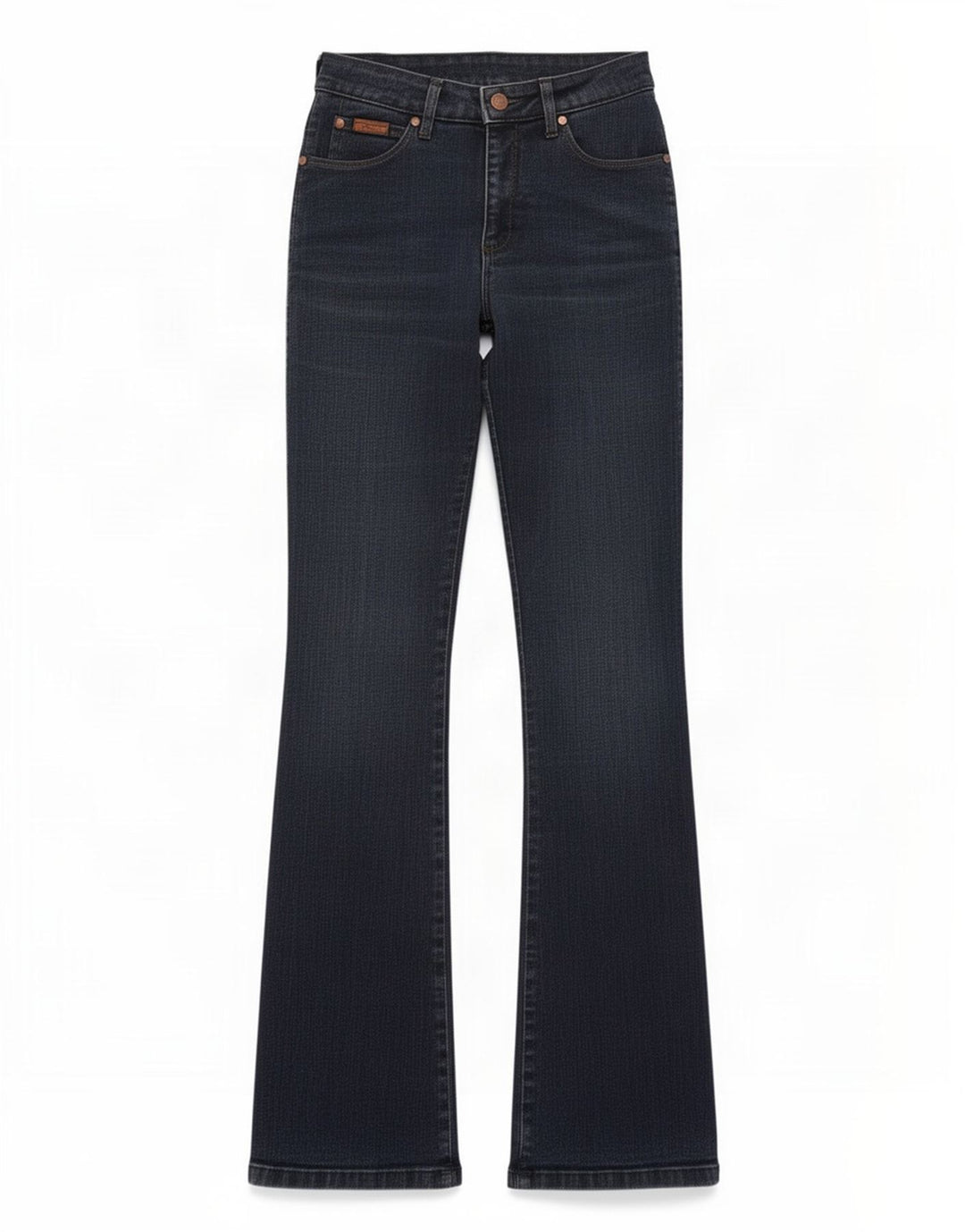 Wrangler ženske traperice Regular Bootcut W28 L32 tamnoplavi pamuk