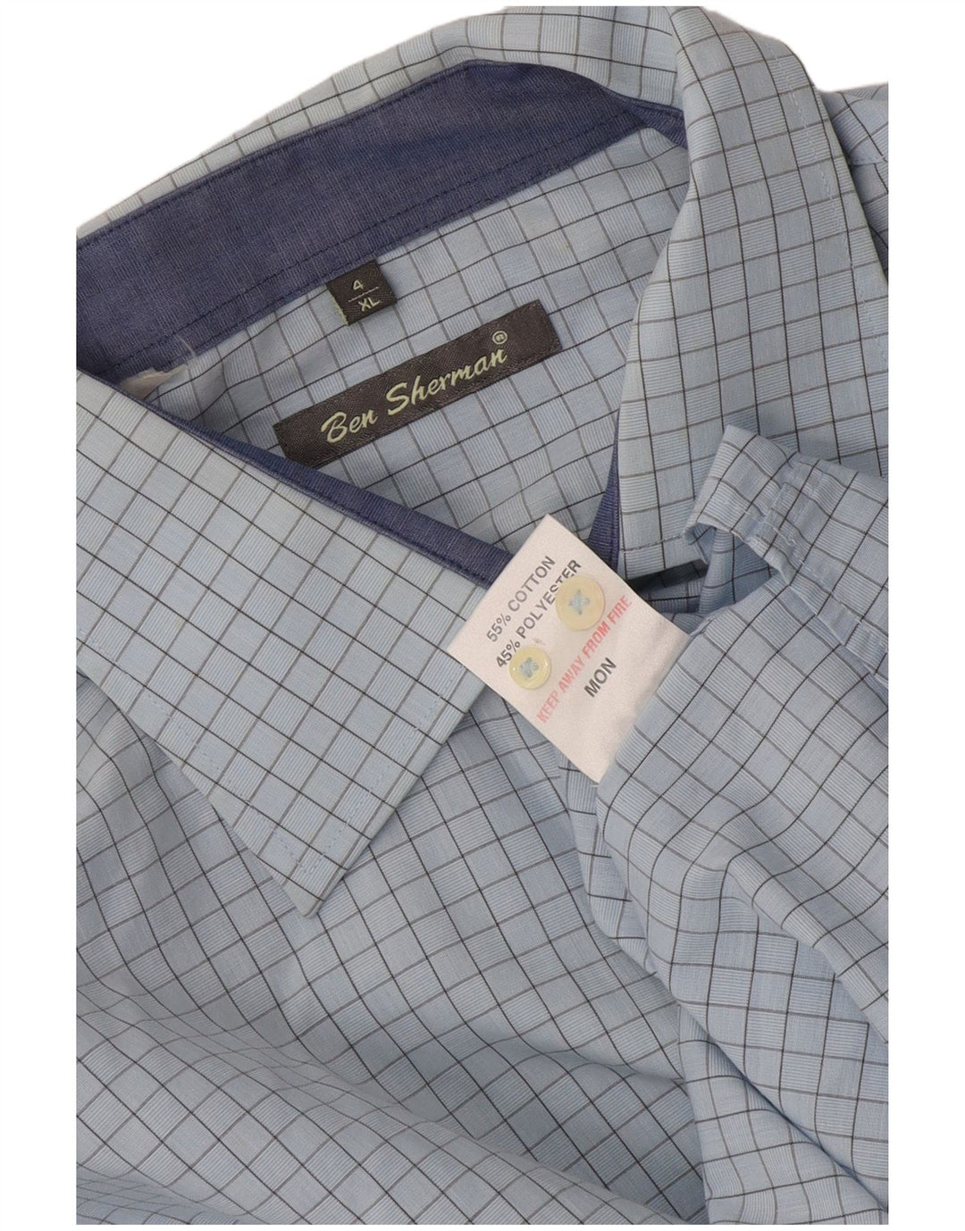 Ben Sherman muška svečana košulja XL plavi karirani pamuk