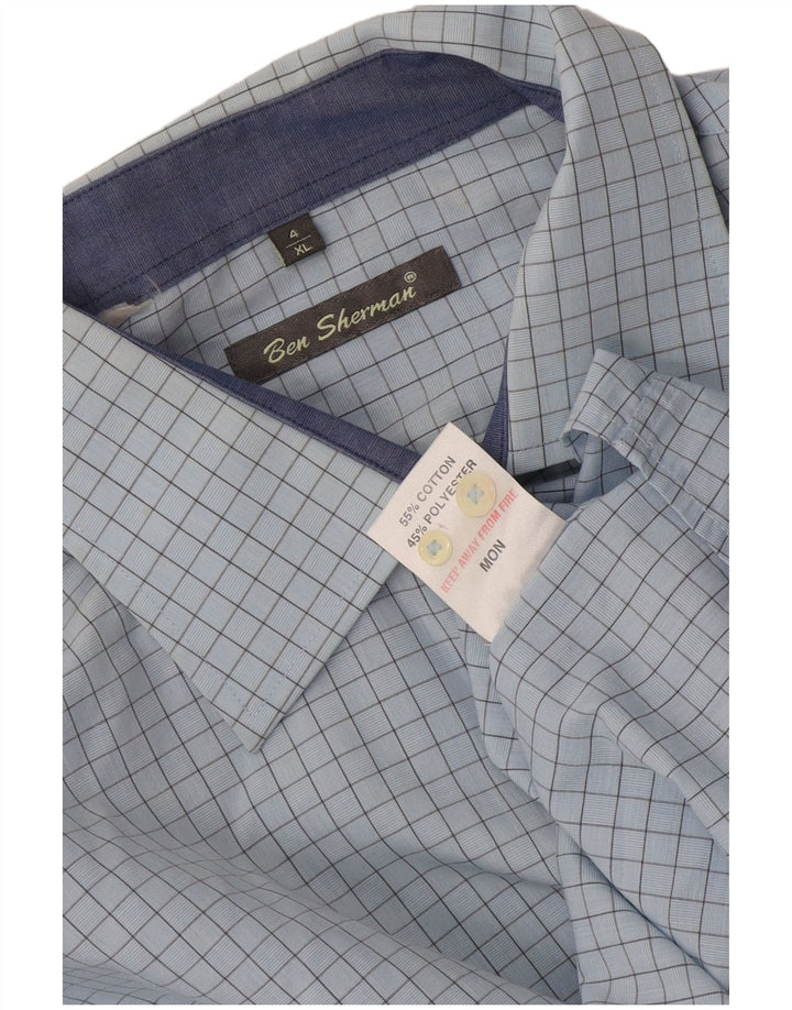 Ben Sherman muška svečana košulja XL plavi karirani pamuk