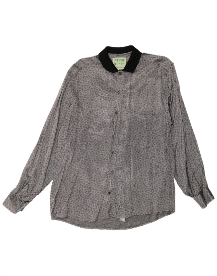 Vintage muška košulja srednje siva Paisley acetat