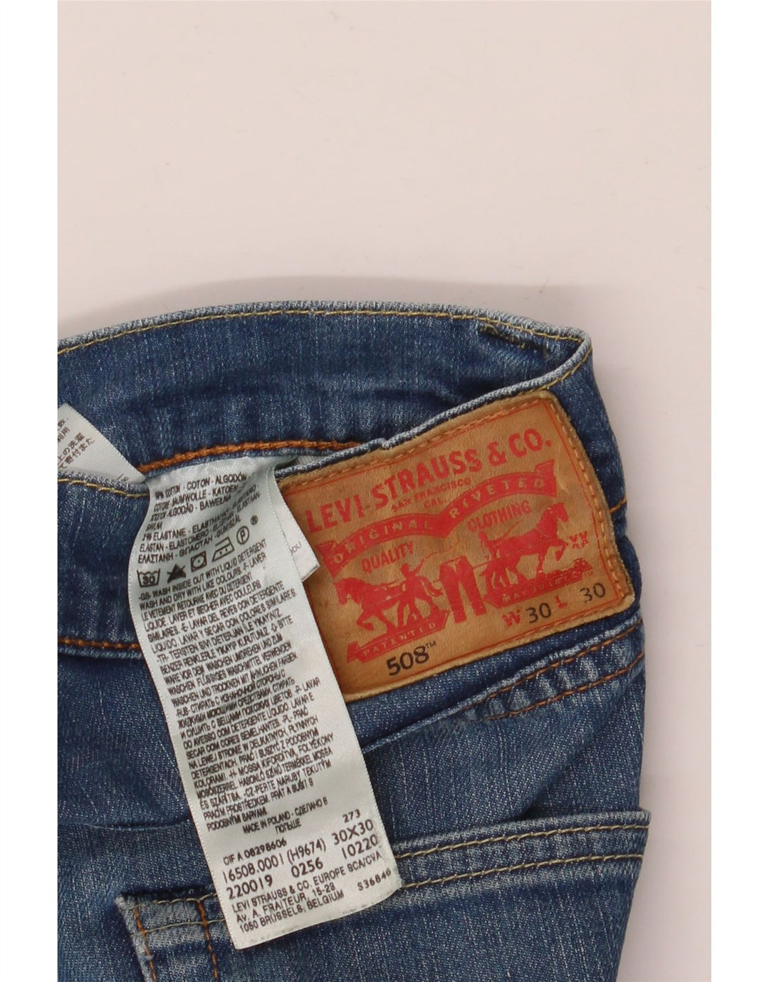 Levi's muške 508 ravne traperice W30 L30 plavi pamuk
