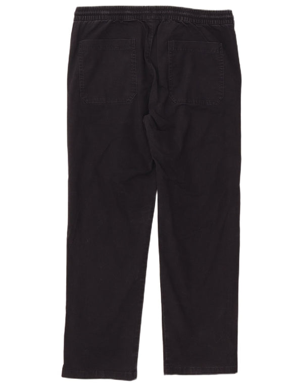 Marks & Spencer Mens Straight Casual Trousers W36 L29 Navy Blue Cotton