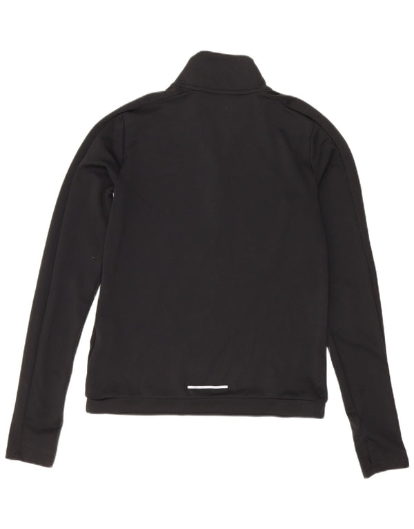 Nike Ženska Dri Fit Loose Zip Deck Top Sleeve Long Sleeve UK 6 XS Black Poliester