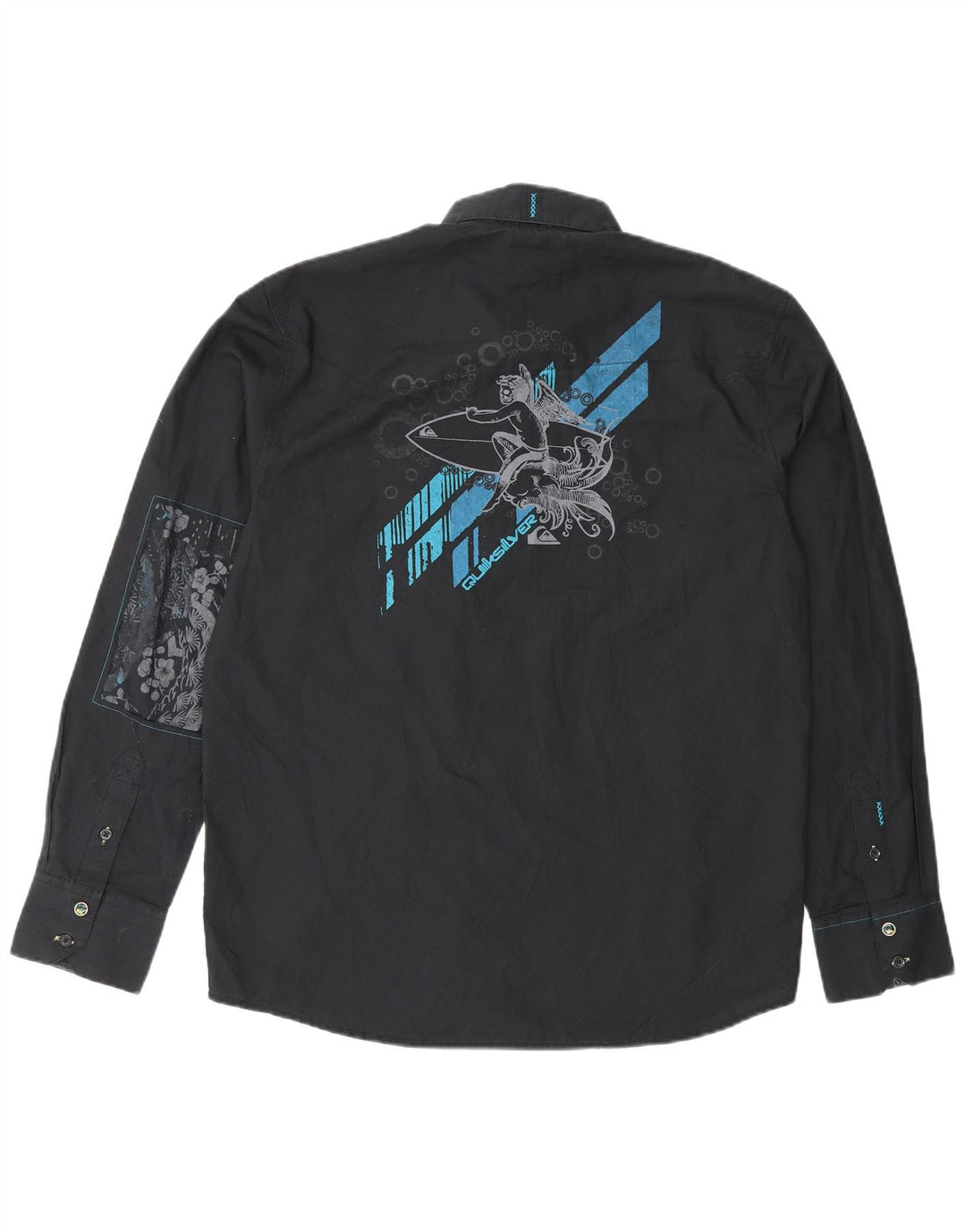Quiksilver muška grafička majica mala crna poliester