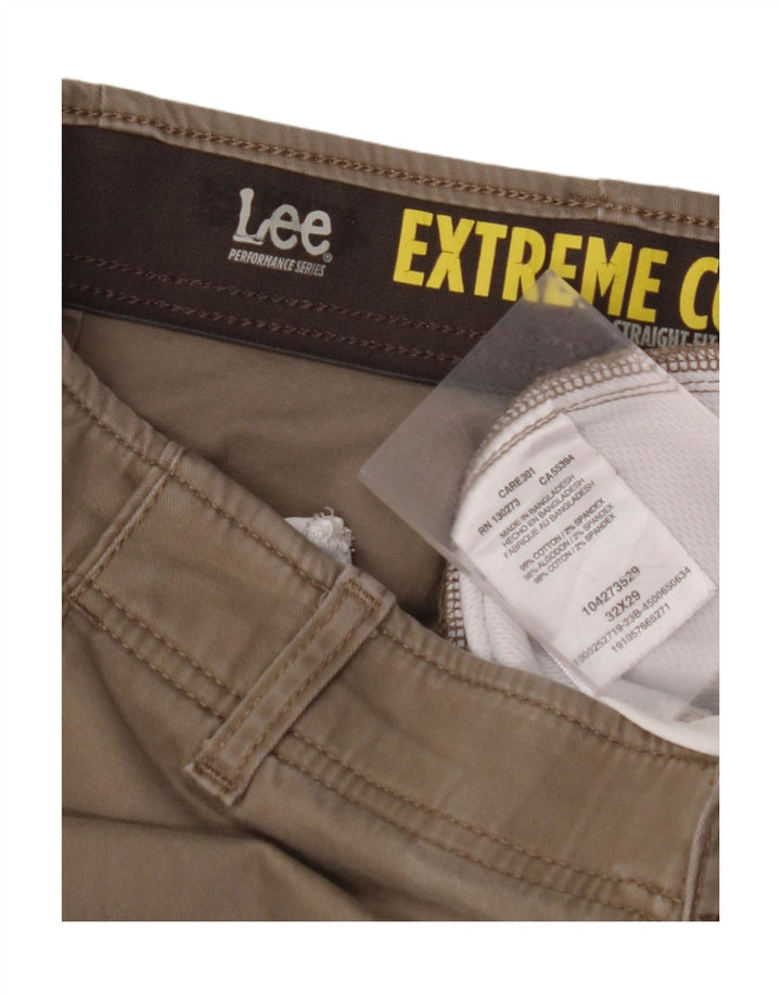 LEE muške ravne chino hlače Extreme Comfort W32 L29 bež pamuk