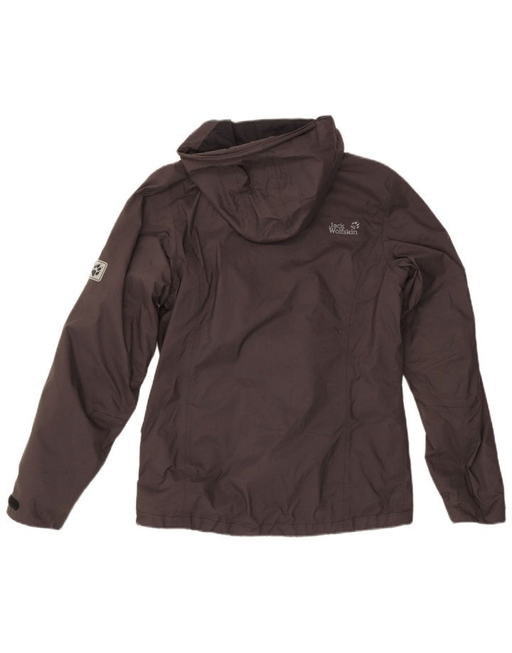 Jack Wolfskin ženska kišna jakna s kapuljačom UK 8, mali sivi poliamid