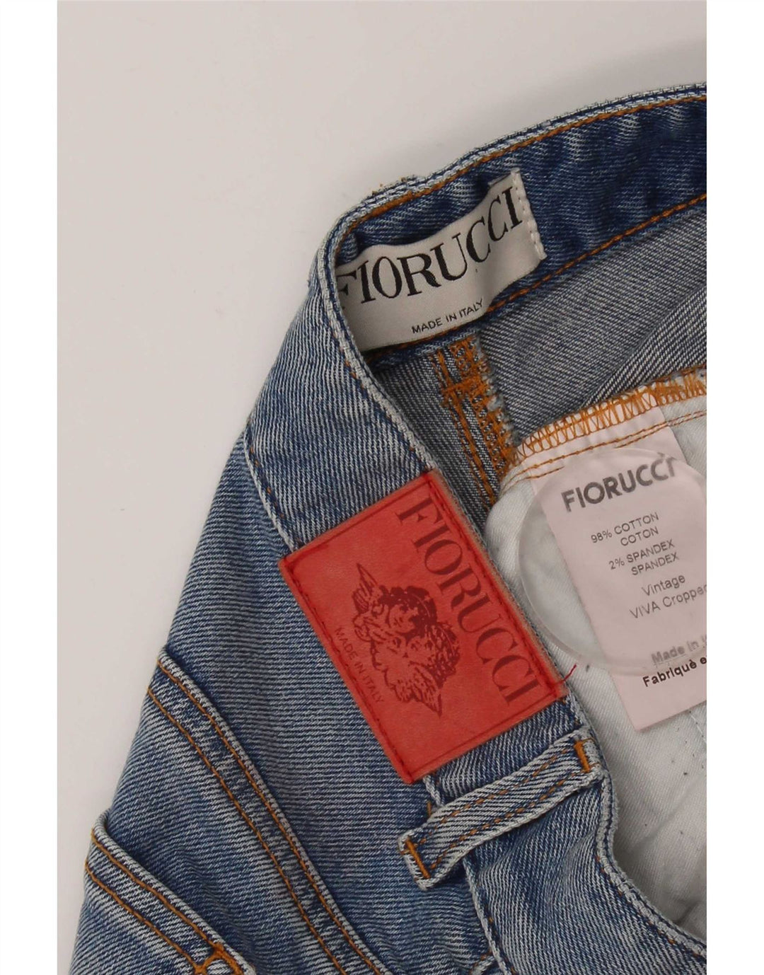 Fiorucci ženske crop bootcut traperice W27 L24 plavi pamuk