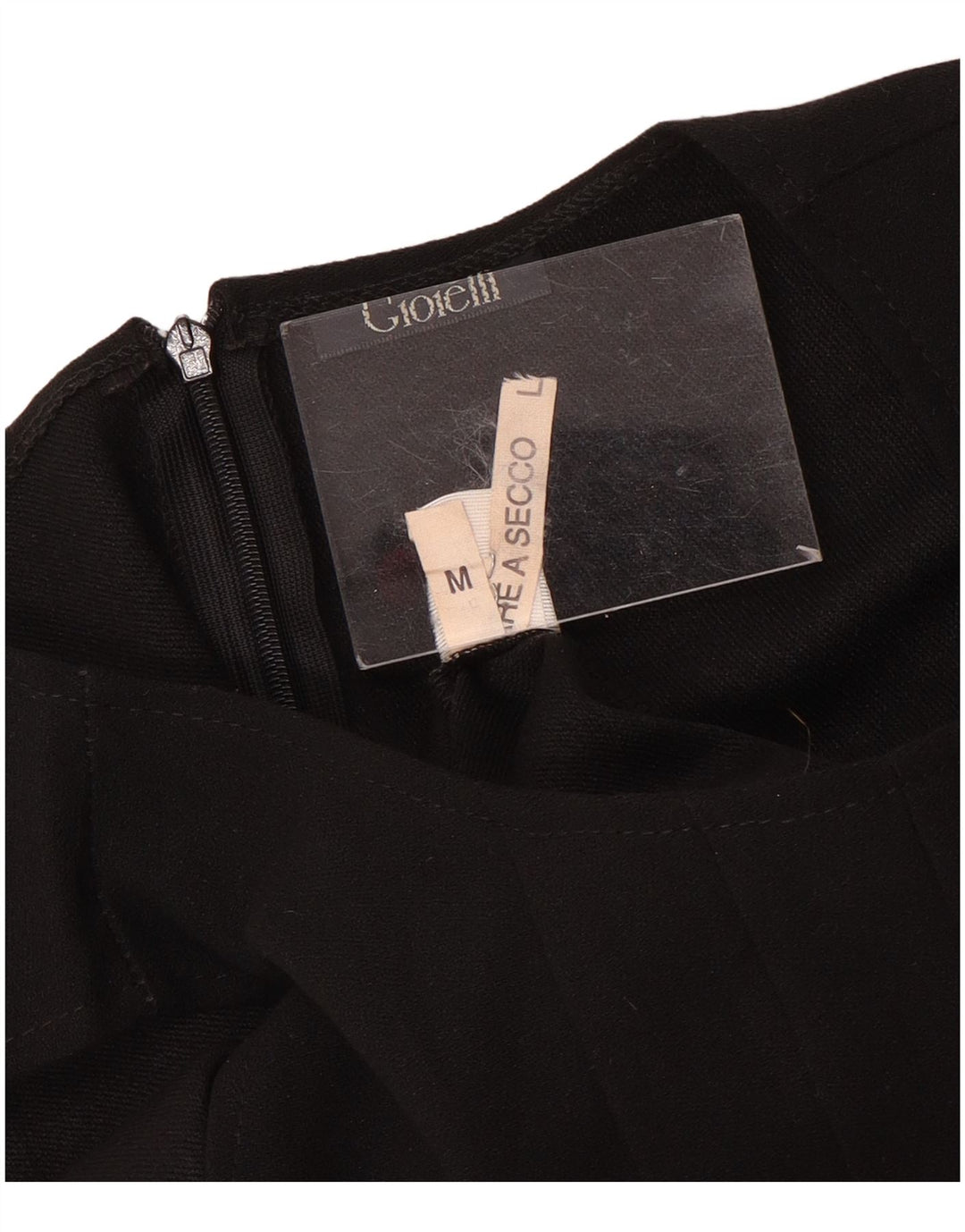 Vintage ženska haljina A-kroja bez rukava UK 12 Srednja crna vuna