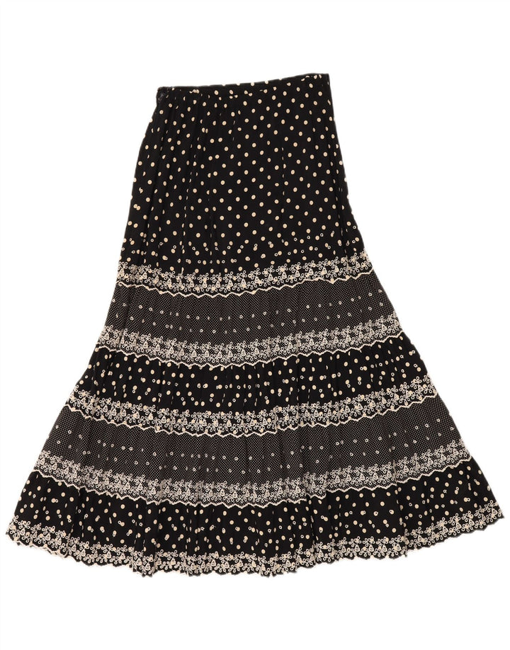 Vintage ženska ciganska suknja W28 srednje crna na točkice