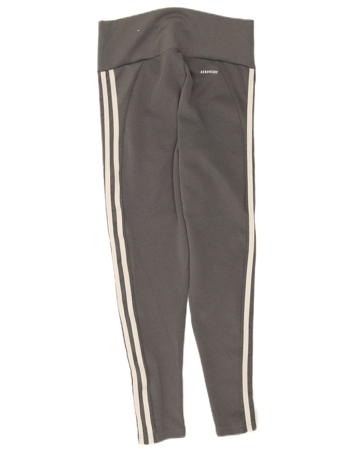 Adidas Ženske Aeroready Crop Leggings UK 12/14 Medium Gray Poliester