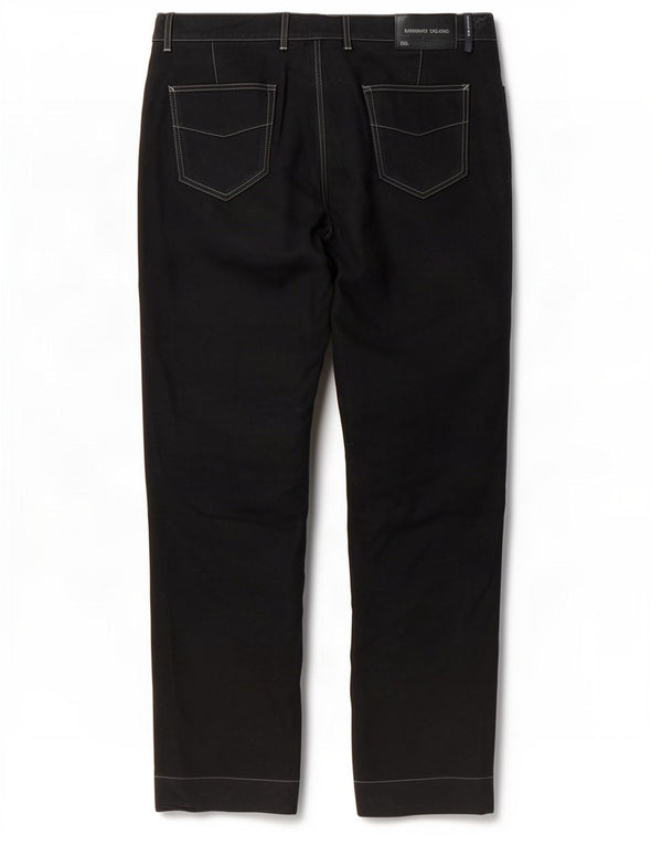 Trussardi muške ravne chino hlače IT 52 XL W36 L34 crni pamuk