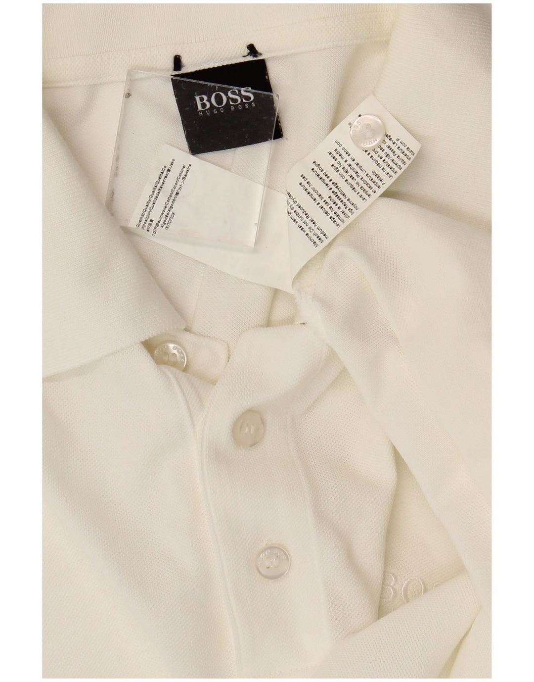 HUGO BOSS Mens Polo Shirt XL White Cotton