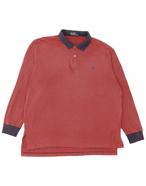 Polo Ralph Lauren muška ragbi polo majica dugih rukava XL pamuk s crvenim prugama