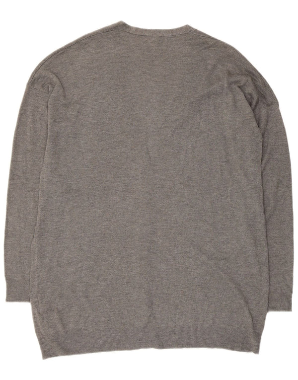 BENETTON ženski kardigan pulover UK 14 Srednje siva viskoza