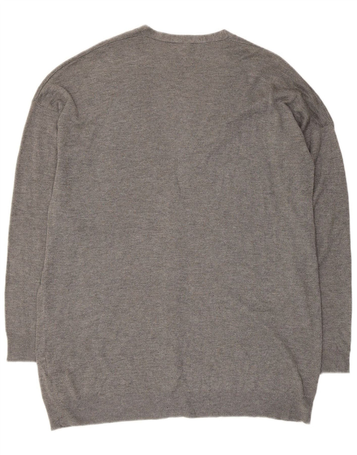 BENETTON ženski kardigan pulover UK 14 Srednje siva viskoza