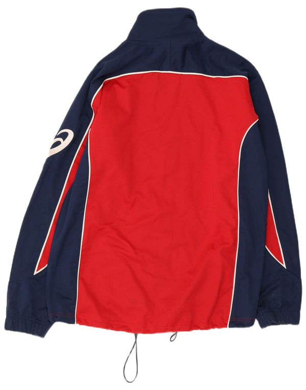 ASICS muška gornja jakna trenirke srednje crvene boje od poliestera