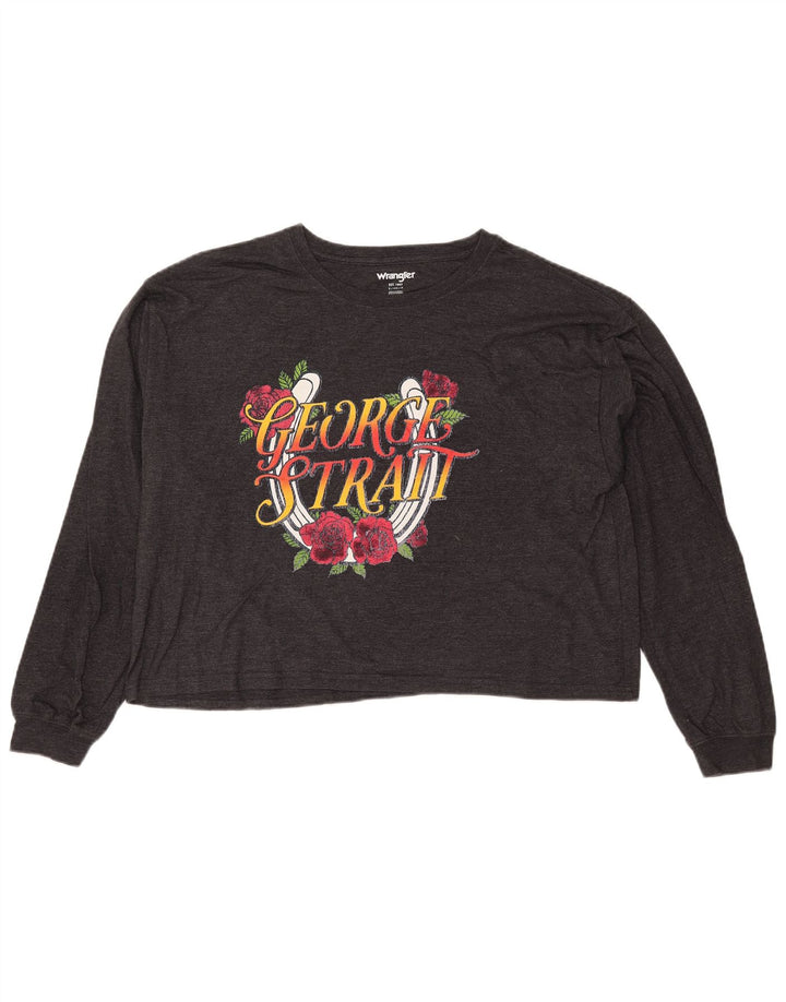 WRANGLER Ženska skraćena majica s grafičkim motivima dugih rukava UK 10 malih sivih cvjetnih