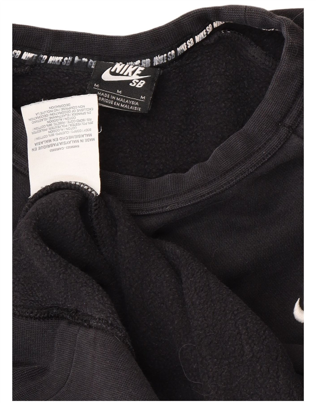 NIKE Mens Graphic Sweatshirt Jumper Medium Black Cotton