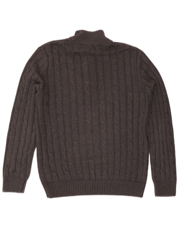 Crew Clothing Muški džemper s izrezom i srednje sivim pamukom
