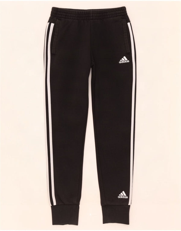 Adidas Boys Tracksuit Trousers Joggers 13-14 Years Black Cotton