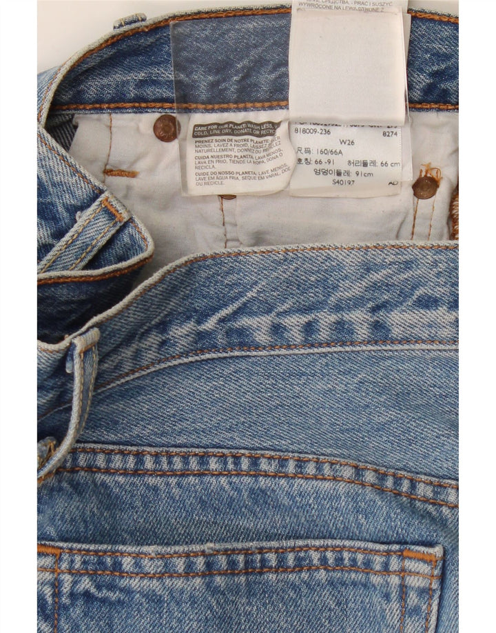 LEVI'S Ženske 501 kratke traper kratke hlače W26, mali plavi pamuk