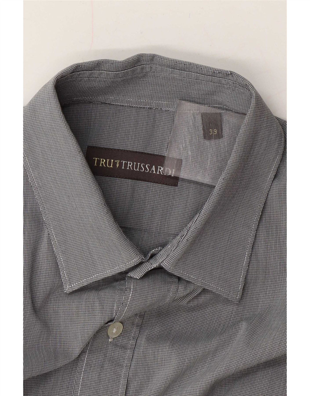 Trussardi muška košulja, veličina 39, srednje siva, houndstooth